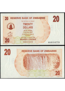 ZIMBABWE 20 Dollars 2006 Fior di Stampa
